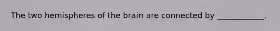 The two hemispheres of the brain are connected by ____________.