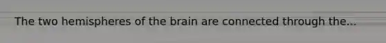 The two hemispheres of the brain are connected through the...