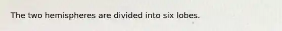 The two hemispheres are divided into six lobes.