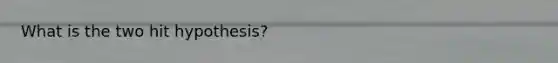 What is the two hit hypothesis?