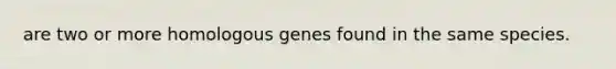 are two or more homologous genes found in the same species.