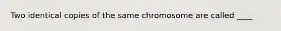 Two identical copies of the same chromosome are called ____