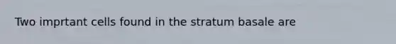 Two imprtant cells found in the stratum basale are