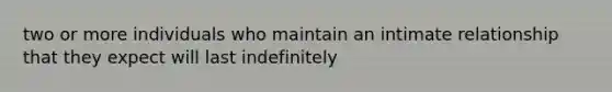 two or more individuals who maintain an intimate relationship that they expect will last indefinitely