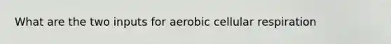 What are the two inputs for aerobic cellular respiration