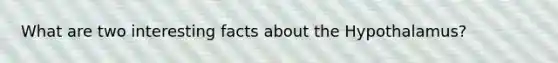 What are two interesting facts about the Hypothalamus?