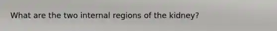 What are the two internal regions of the kidney?