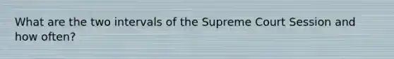 What are the two intervals of the Supreme Court Session and how often?