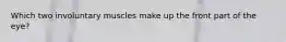 Which two involuntary muscles make up the front part of the eye?