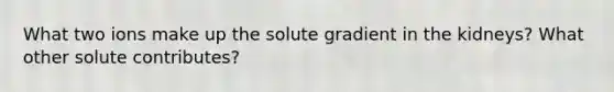 What two ions make up the solute gradient in the kidneys? What other solute contributes?