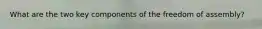 What are the two key components of the freedom of assembly?