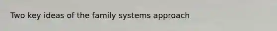 Two key ideas of the family systems approach