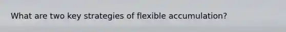 What are two key strategies of flexible accumulation?