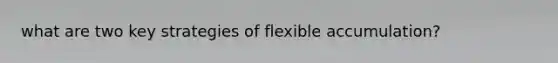 what are two key strategies of flexible accumulation?