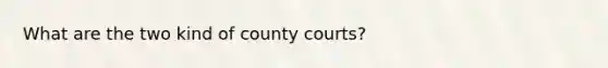 What are the two kind of county courts?