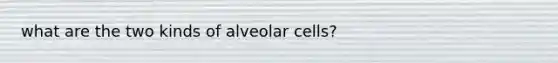 what are the two kinds of alveolar cells?