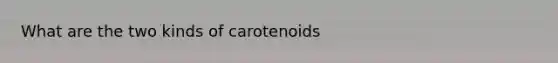 What are the two kinds of carotenoids