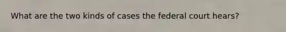 What are the two kinds of cases the federal court hears?