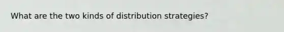 What are the two kinds of distribution strategies?