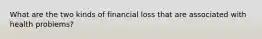 What are the two kinds of financial loss that are associated with health problems?