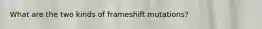 What are the two kinds of frameshift mutations?