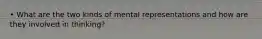 • What are the two kinds of mental representations and how are they involved in thinking?
