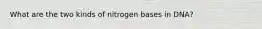 What are the two kinds of nitrogen bases in DNA?