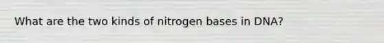 What are the two kinds of nitrogen bases in DNA?