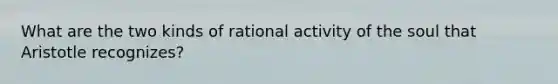 What are the two kinds of rational activity of the soul that Aristotle recognizes?