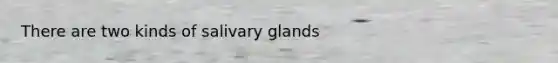 There are two kinds of salivary glands