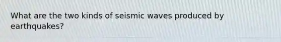 What are the two kinds of seismic waves produced by earthquakes?