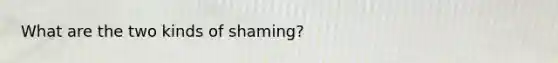 What are the two kinds of shaming?