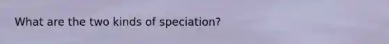 What are the two kinds of speciation?