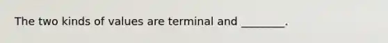 The two kinds of values are terminal and ________.