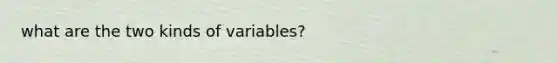 what are the two kinds of variables?