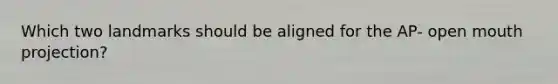 Which two landmarks should be aligned for the AP- open mouth projection?