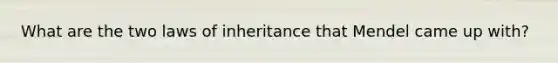 What are the two laws of inheritance that Mendel came up with?