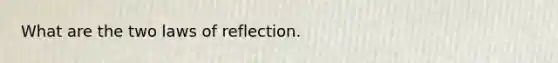 What are the two laws of reflection.