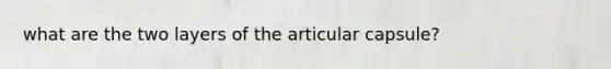 what are the two layers of the articular capsule?