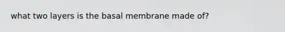 what two layers is the basal membrane made of?