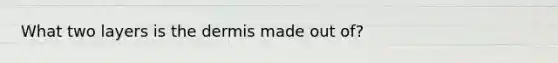 What two layers is the dermis made out of?