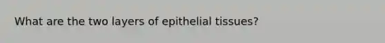 What are the two layers of <a href='https://www.questionai.com/knowledge/k7dms5lrVY-epithelial-tissue' class='anchor-knowledge'>epithelial tissue</a>s?