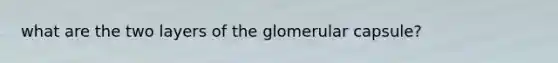 what are the two layers of the glomerular capsule?