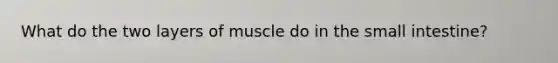 What do the two layers of muscle do in the small intestine?