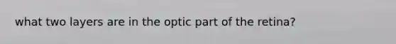 what two layers are in the optic part of the retina?