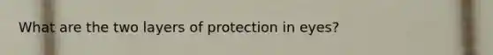 What are the two layers of protection in eyes?