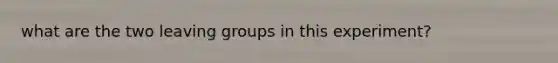 what are the two leaving groups in this experiment?