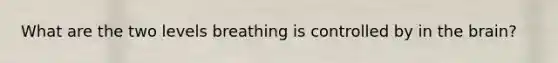What are the two levels breathing is controlled by in the brain?