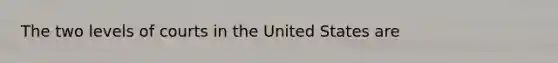The two levels of courts in the United States are