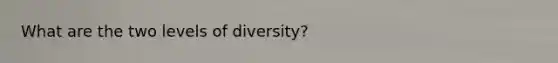 What are the two levels of diversity?